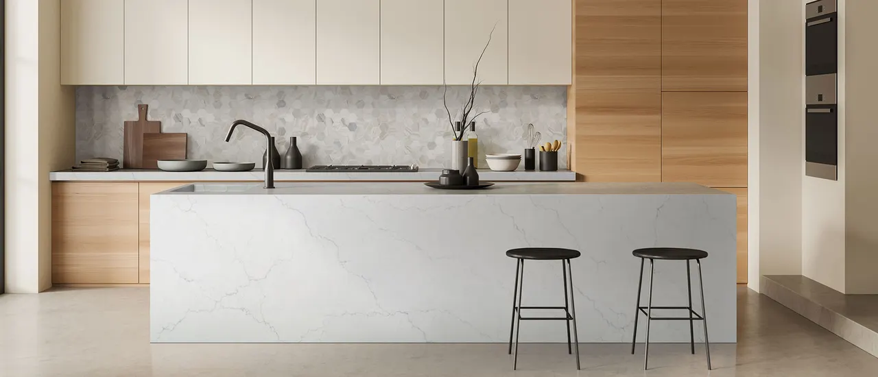 Calacatta Miraggio Duo Quartz Countertop in Kitchen (1)