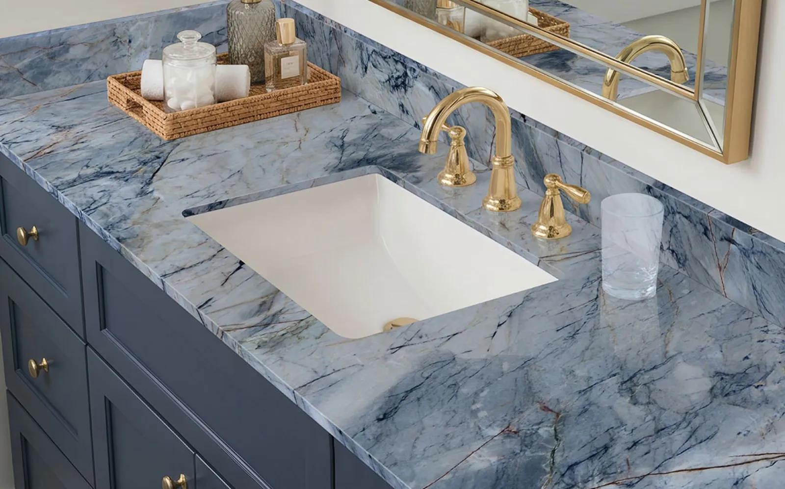 Blue Quartzite Countertop for Bathroom Vanities